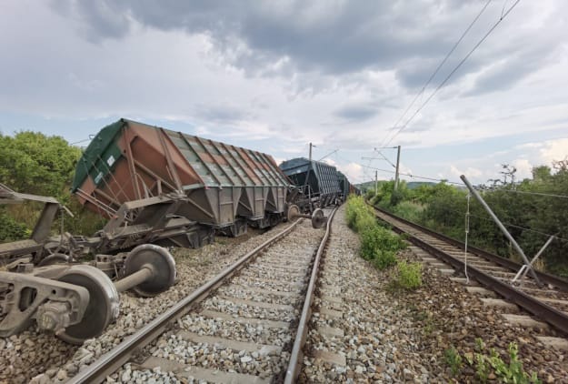 Авария на железной дороге в Румынии