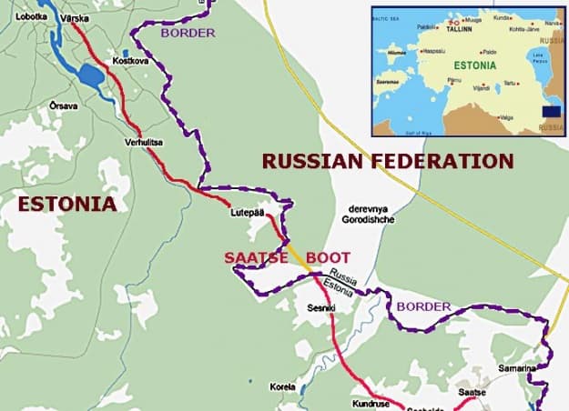 Саатсеский сапог на границе Эстонии и России