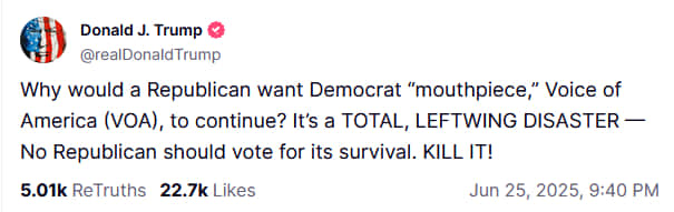 Скриншот: Truth Social