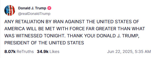 Скриншот: Truth Social Скриншот: Truth Social