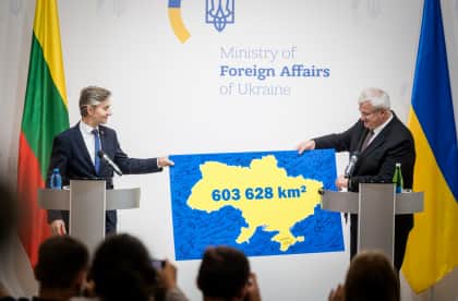 Карта України з підписами литовських дипломатів, яку Будрис привіз до Києва