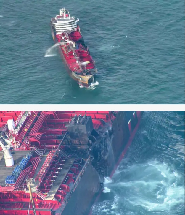 Пошкоджений танкер Stella Immaculate / BBC Пошкоджений танкер Stella Immaculate / BBC