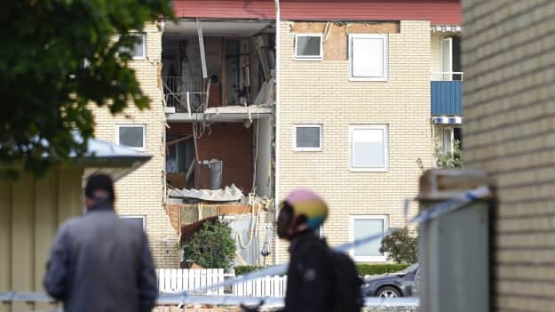 Последствия взрыва в жилом квартале Линчепинга