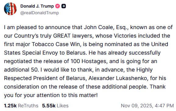 Скриншот: Truth Social