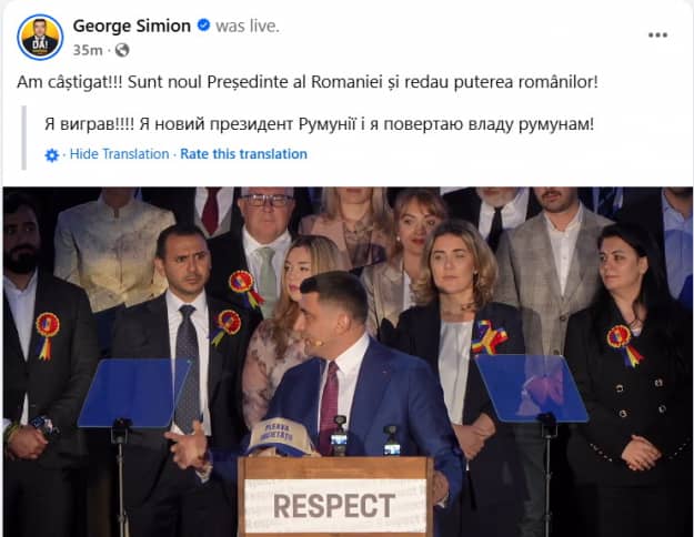 The pro -Russian Simion declared himself the winner of the Romanian President’s election