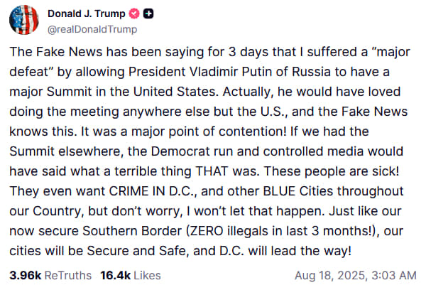 Скриншот: Truth Social