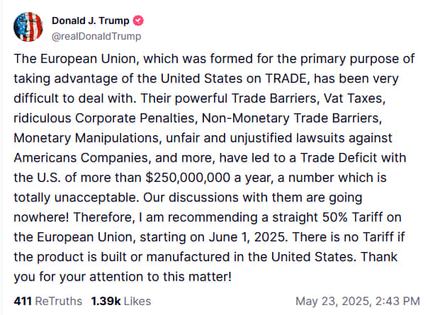 Скриншот: Truth Social Скриншот: Truth Social