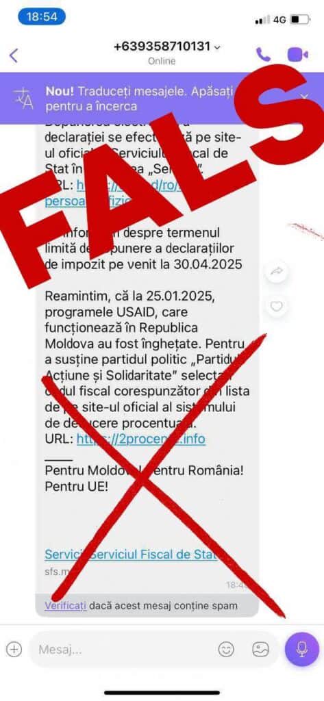 In Moldova, unknown arranged a mailing from  » tax  » calling on Sanda Party
