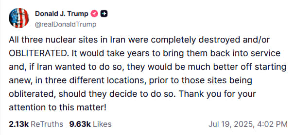 Скриншот: Truth Social Скриншот: Truth Social